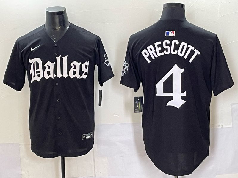 Men 2025 Nike Dallas Cowboys #4 Prescott Black 5th generation Joint Name Limited NFL Jersey 02